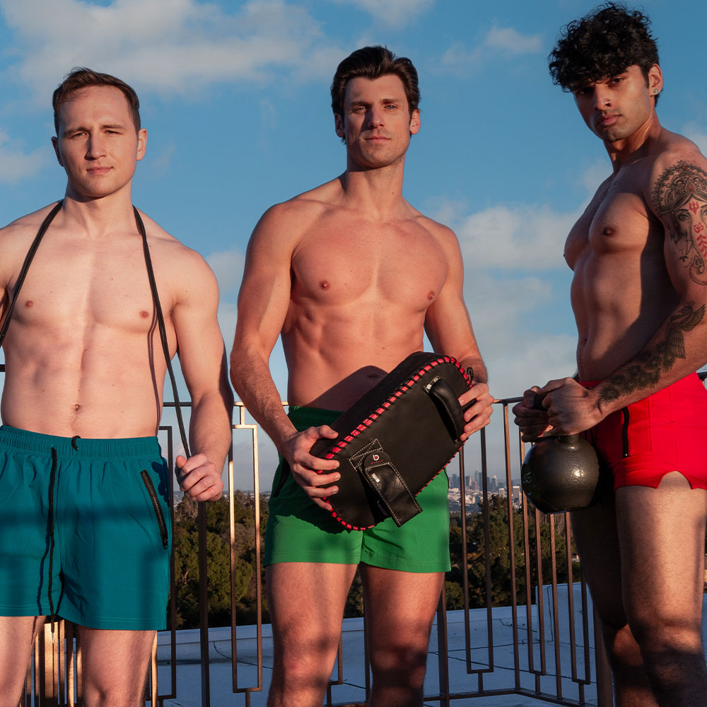 Ben Russell, Gage Robinson and Tejas Mahabaleshwarkar in Coofandy Shorts